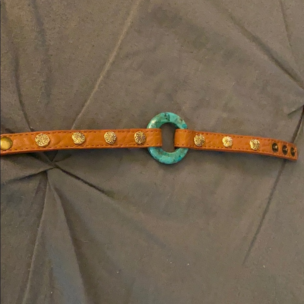 Leather & turquoise bracelet